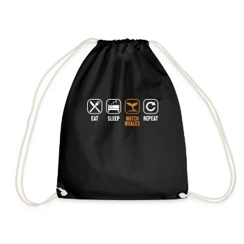 Eat Sleep Watch Baleines Repeat Cetacea Watcher - Sac de sport léger - noir - Devant