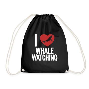 J’adore observer les baleines Beluga bleu Cachalot Whale - Sac de sport léger - noir - Devant