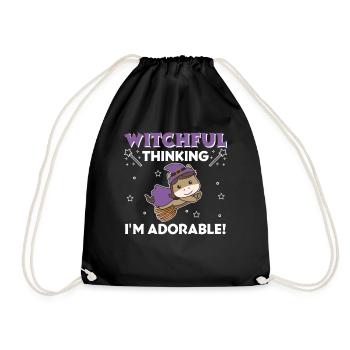 Horse Halloween Witch Witches I'm Adorable - Drawstring Bag - black - Front