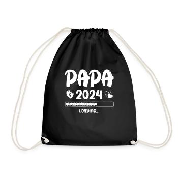 Papa Loading 2024 - Drawstring Bag - black - Front