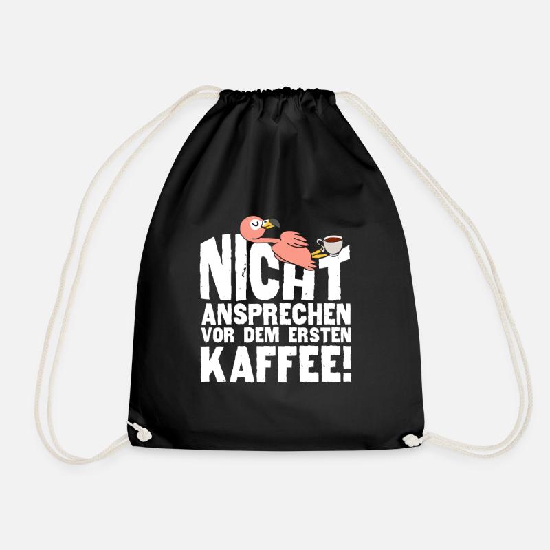 Nicht Ansprechen Vor Dem Ersten Kaffee Flamingo - Turnbeutel - Schwarz