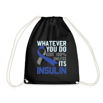 Quoi que vous donniez à 100% à moins que son insuline - - Sac de sport léger - noir - Devant