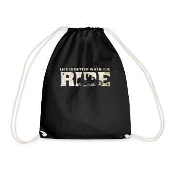 Trike Trike Rider Motortrike Vintage Trike Bike - Drawstring Bag - black - Front