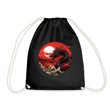 Japanese Dragon Print - Turnbeutel - Schwarz - Vorne