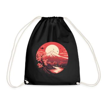 Impression d’art paysager japonais du mont Fuji - Sac de sport léger - noir - Devant