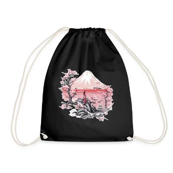 Geisha Japan Art Print - Drawstring Bag - black - Front