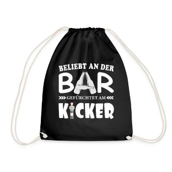 Beliebt an der Bar, gefürchtet beim Kicker - Turnbeutel - Schwarz - Vorne