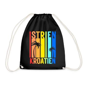 Istrien Kroatien Balkan Adria Urlaub Idee - Turnbeutel - Schwarz - Vorne