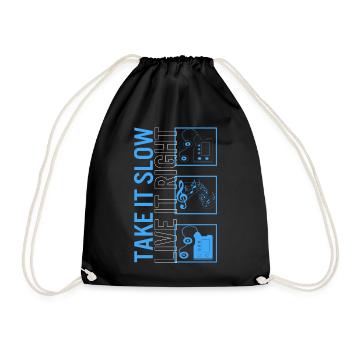 Funny Registered Nurse Sweatshirt, Take It Slow - Drawstring Bag - black - Front
