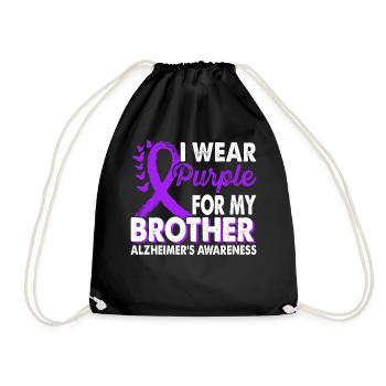 Wear purple for the support of the Brother - Drawstring Bag - black - Front