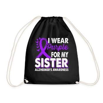 Portez du violet pour la Sœur Alzheimer - Sac de sport léger - noir - Devant