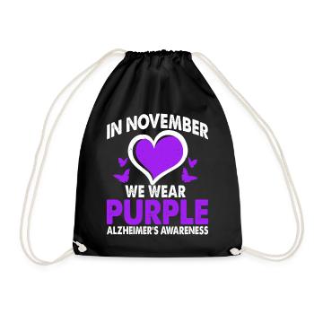 In November we wear the purple Alzheimer's - Drawstring Bag - black - Front