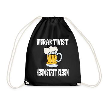 Bieraktivist Heben statt Kleben - Turnbeutel - Schwarz - Vorne