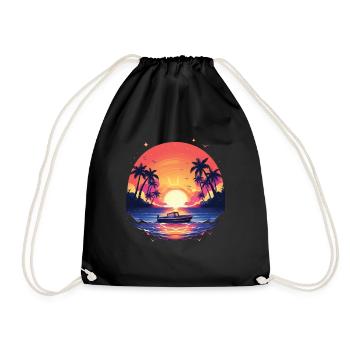 Boat - Drawstring Bag - black - Front