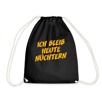 Ich Bleib Heute Nüchtern Kein Alkohol Alkoholfrei - Turnbeutel - Schwarz - Vorne