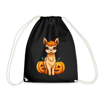 Llama Pumpkin Lazy Halloween Party Costume pour enfants - Sac de sport léger - noir - Devant