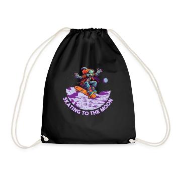 Skateboard Skater Ramp Skating Skating Funny - Drawstring Bag - black - Front