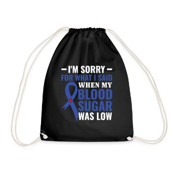 Désolé pour ce que j’ai dit quand ma glycémie était basse - Sac de sport léger - noir - Devant