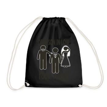 Heiraten JGA Bier Trinken Saufen Bräutigam - Turnbeutel - Schwarz - Vorne