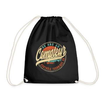 60 ans au compteur contrôle technique ok humour t - Sac de sport léger - noir - Devant