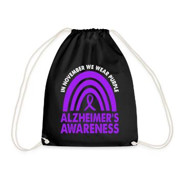 In November we wear the purple Alzheimer's - Drawstring Bag - black - Front