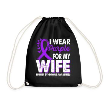 Wear purple to support the - Drawstring Bag - black - Front