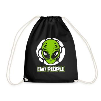 Ew People Ufo Conspiracy Außerirdischer Alien - Drawstring Bag - black - Front