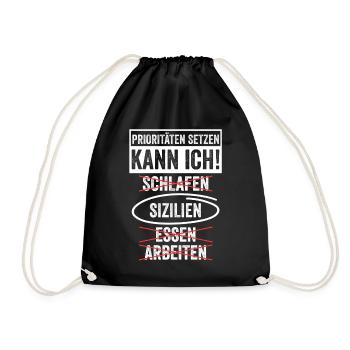 Siz+J44:J72ilianer Sizilianisch Sizilien - Turnbeutel - Schwarz - Vorne