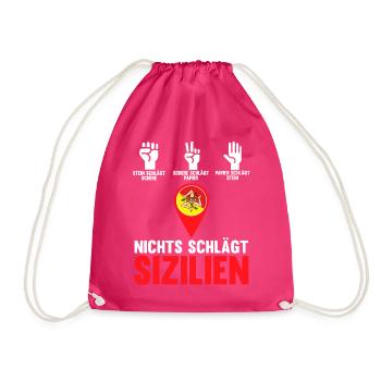 Sizilianer Sizilianisch Sizilien - Turnbeutel - Fuchsia - Vorne