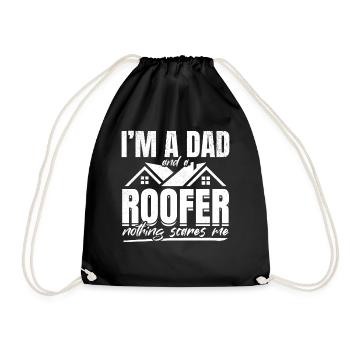 I'm A Dad And A Roofer Nothing Scares Me - Roofer - Drawstring Bag - black - Front