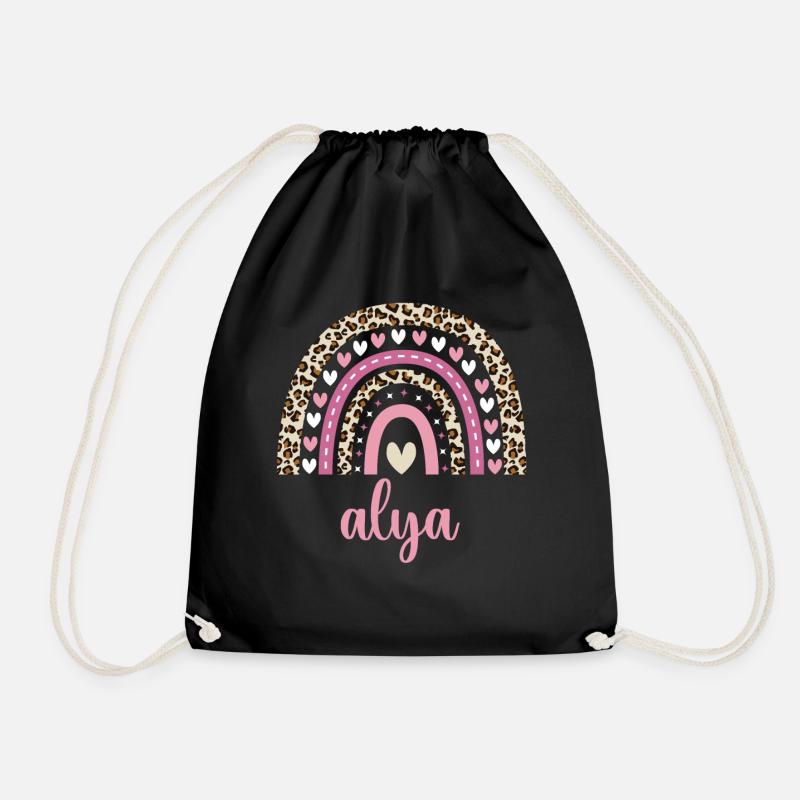 Alya Regenbogen Name Geburtstag Alya - Turnbeutel - Schwarz