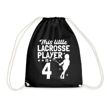 This Little Lacrosse Player Is 4 Years Old - Lacro - Drawstring Bag - black - Front