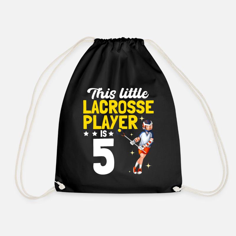 This Little Lacrosse Player Is 5 Years Old - Lacro - Turnbeutel - Schwarz