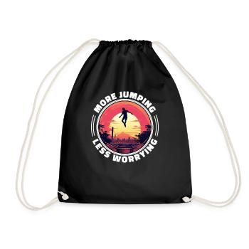 Lustige Sprüche Fitness Workout Trampolin-Sport - Turnbeutel - Schwarz - Vorne