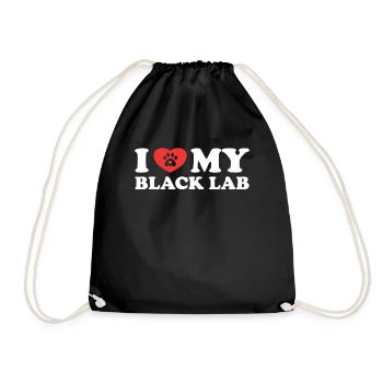 I love my Black Lab - Drawstring Bag - black - Front