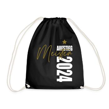 Meister 2024 Aufstiegstrikot Aufstieg 24 - Turnbeutel - Schwarz - Vorne