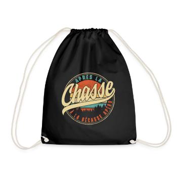 Après La Chasse À La Bécasse Apéro Humour T Shirt - Drawstring Bag - black - Front
