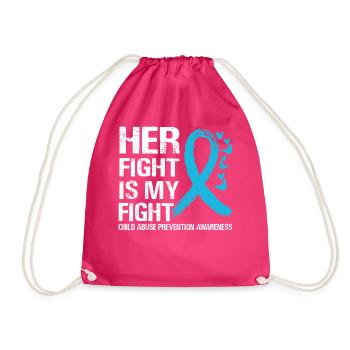 Awareness of Child Abuse Prevention - Drawstring Bag - fuchsia - Front