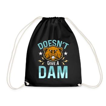 Beaver Dam Doesn't Give A Dam Loves Rodent Animals - Drawstring Bag - black - Front