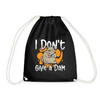 Beaver Dam I Don't Give A Dam Loves Rodent Animals - Drawstring Bag - black - Front