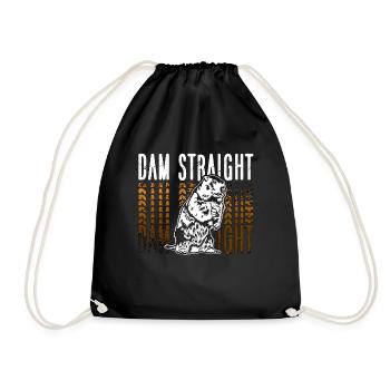 Beaver Dam Straight Rodent Animals Wild Beaver - Drawstring Bag - black - Front