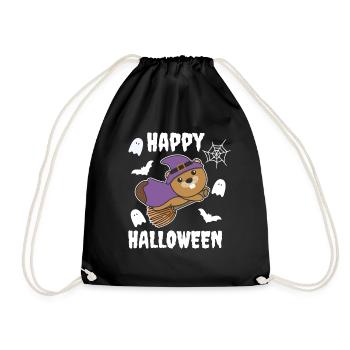 Castor Joyeux Halloween Sorcière Enfants Sorcière Costume de Sorcière - Sac de sport léger - noir - Devant