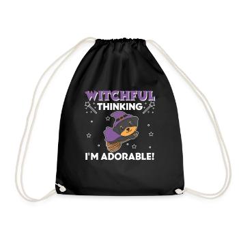 Rottweiler Halloween Witch Witches I'm Adorable - Drawstring Bag - black - Front
