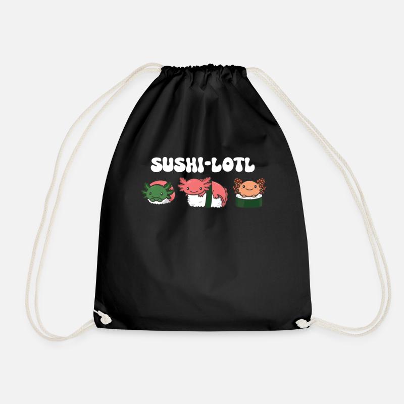 Sushi Axolotls kawaii Sushi Axolotl - Turnbeutel - Schwarz
