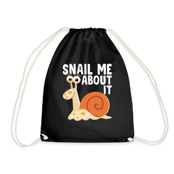 Snail lover snail me sluggish about it - Drawstring Bag - black - Front