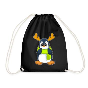 Renne manchot - Sac de sport léger - noir - Devant