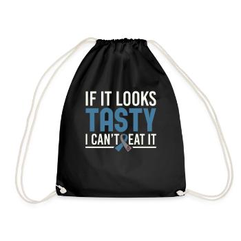 Si ça a l’air savoureux, je ne peux pas le manger - type diabétique - Sac de sport léger - noir - Devant