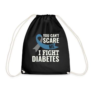 Je lutte contre le diabète - Diabète de type 1 diabétique - Sac de sport léger - noir - Devant
