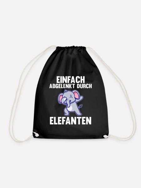 Elefant Elefanten - Turnbeutel - Schwarz