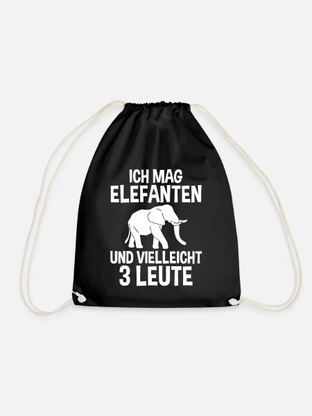 Elefant Elefanten - Turnbeutel - Schwarz